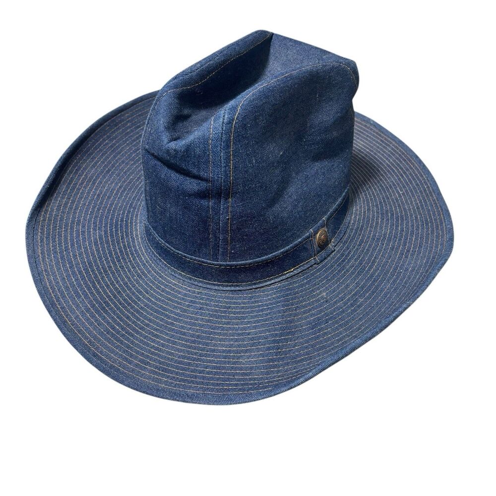 Vintage Levi's Strauss Denim Cowboy Western Hat Rodeo USA Made‎ 7 3/8